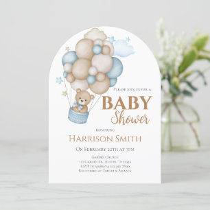 Invitation Teddy Bear Baby shower Boy
