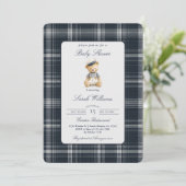 Invitation Teddy Bear Baby shower Boy (Debout devant)