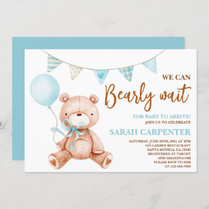 Invitation Teddy Bear Baby shower Boy