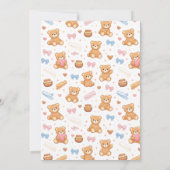 Invitation Teddy Bear Baby Shower Boy | Cute Blue Bear  (Dos)