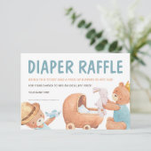 Invitation Teddy Bear Baby shower Déchets Raffle Ticket (Debout devant)