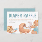 Invitation Teddy Bear Baby shower Déchets Raffle Ticket (Devant / Derrière)