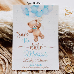 Invitation Teddy Bear Baby shower Enregistrer la date que nou