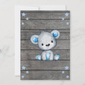 Invitation Teddy Bear Baby shower Invitation, garçon bleu rus (Dos)