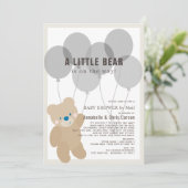 Invitation Teddy Bear Baby shower neutre par courrier (Debout devant)