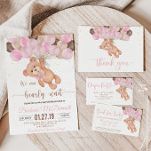 Invitation Teddy Bear Baby shower Nous pouvons attendre