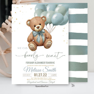 Invitation Teddy Bear Baby shower Nous pouvons attendre