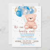 Invitation Teddy Bear Baby shower On Peut Attendre (Devant)