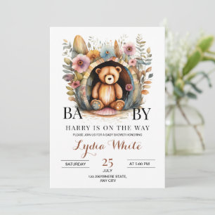 Invitation Teddy Bear Baby shower On Peut Attendre