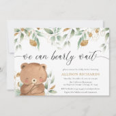 Invitation Teddy Bear baby shower vert neutre pour les femmes (Devant)