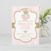 Invitation Teddy Bear Ballerina Premier anniversaire (Debout devant)