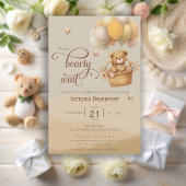 Invitation Teddy Bear Balloon Baby shower garçon d'attendre t