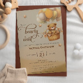 Invitation Teddy Bear Balloon Baby shower garçon d'attendre t