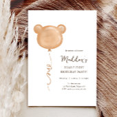 Invitation Teddy Bear Balloon Beary Première fête d'anniversa