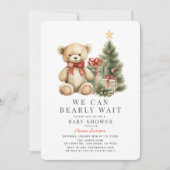 Invitation Teddy Bear Bearly Wait Baby shower de vacances (Devant)