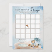 Invitation Teddy Bear Bearly Wait Boy Baby shower Bingo (Devant)