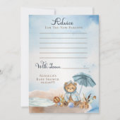 Invitation Teddy Bear Bearly Wait Boy Baby shower Conseils (Devant)