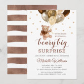 Invitation Teddy Bear Beary Big Surprise Genre Reveillez (Devant / Derrière)
