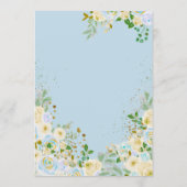 Invitation Teddy Bear Blue Floral Balloons Baby shower garçon (Dos)