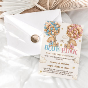 Invitation Teddy Bear Blue ou rose Genre Révélation