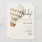 Invitation Teddy Bear Boho Nursery Baby shower (Devant)