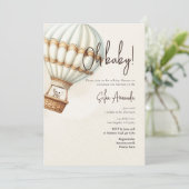 Invitation Teddy Bear Boho Nursery Baby shower (Debout devant)