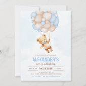 Invitation Teddy Bear Boy 1st Beary Premier anniversaire (Devant)