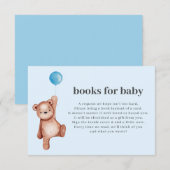 Invitation Teddy Bear Boy Baby shower Livres Pour Baby Insert (Devant / Derrière)