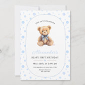 Invitation Teddy Bear Boy Birthday Invite, Beary 1st Birthday (Devant)