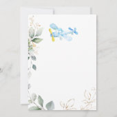 Invitation Teddy Bear Boy Green Foliage Baby shower Invit (Dos)