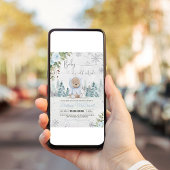 Invitation Teddy Bear Boy Il fait froid dehors Baby shower