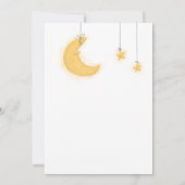 Invitation Teddy Bear Boy Moon Stars Baby shower bleu (Dos)
