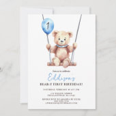 Invitation Teddy Bear Boy Premier anniversaire (Devant)