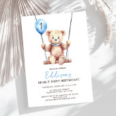 Invitation Teddy Bear Boy Premier anniversaire