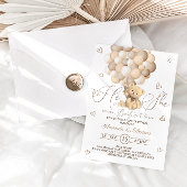 Invitation Teddy Bear Brown Balloons neutres Révélation de ge