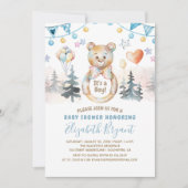 Invitation Teddy Bear - C'est un Baby shower de garçon (Devant)