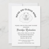 Invitation Teddy Bear Cloud Neuf Baby shower neutre selon le  (Devant)