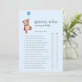 Invitation Teddy Bear Devine Qui Baby shower Jeu (Debout devant)