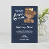 Invitation Teddy Bear Douche par Mail Boy Navy Blue (Debout devant)