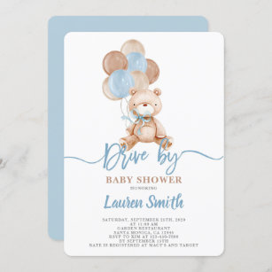 Invitation Teddy Bear Drive par Baby shower Boy