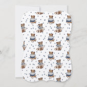 Invitation Teddy Bear Dusty Blue Berry Baby shower doux (Dos)