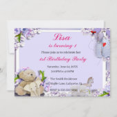 Invitation Teddy Bear Elephant Horse fête d'anniversaire (Devant)