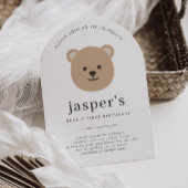 Invitation Teddy Bear Face Arched First Birthday