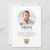 Invitation Teddy Bear Face - Photo Anniversaire (Devant)