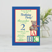 Invitation Teddy Bear fête d'anniversaire (Debout devant)