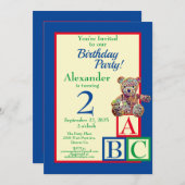 Invitation Teddy Bear fête d'anniversaire (Devant / Derrière)