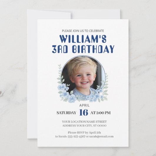 Invitation Teddy Bear fête d'anniversaire (Dos)