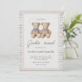 Invitation Teddy Bear Gender Reveal (Debout devant)
