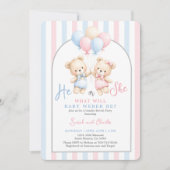 Invitation Teddy Bear Gender Reveal  (Devant)