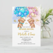Invitation Teddy Bear Genre Revela Party (Debout devant)